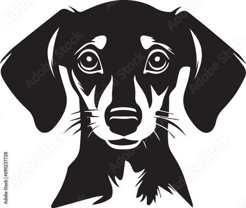 dachshund dog face illustration