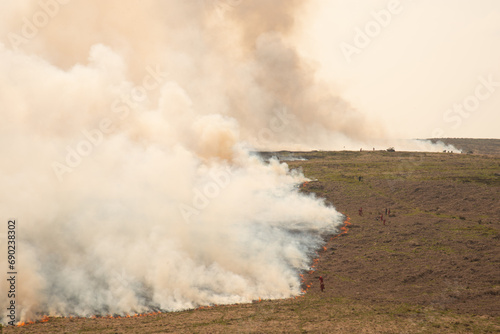 Wildfires in Northern England on Moorland 