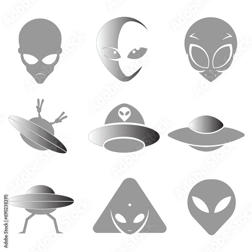 icon vector alien template design trendy