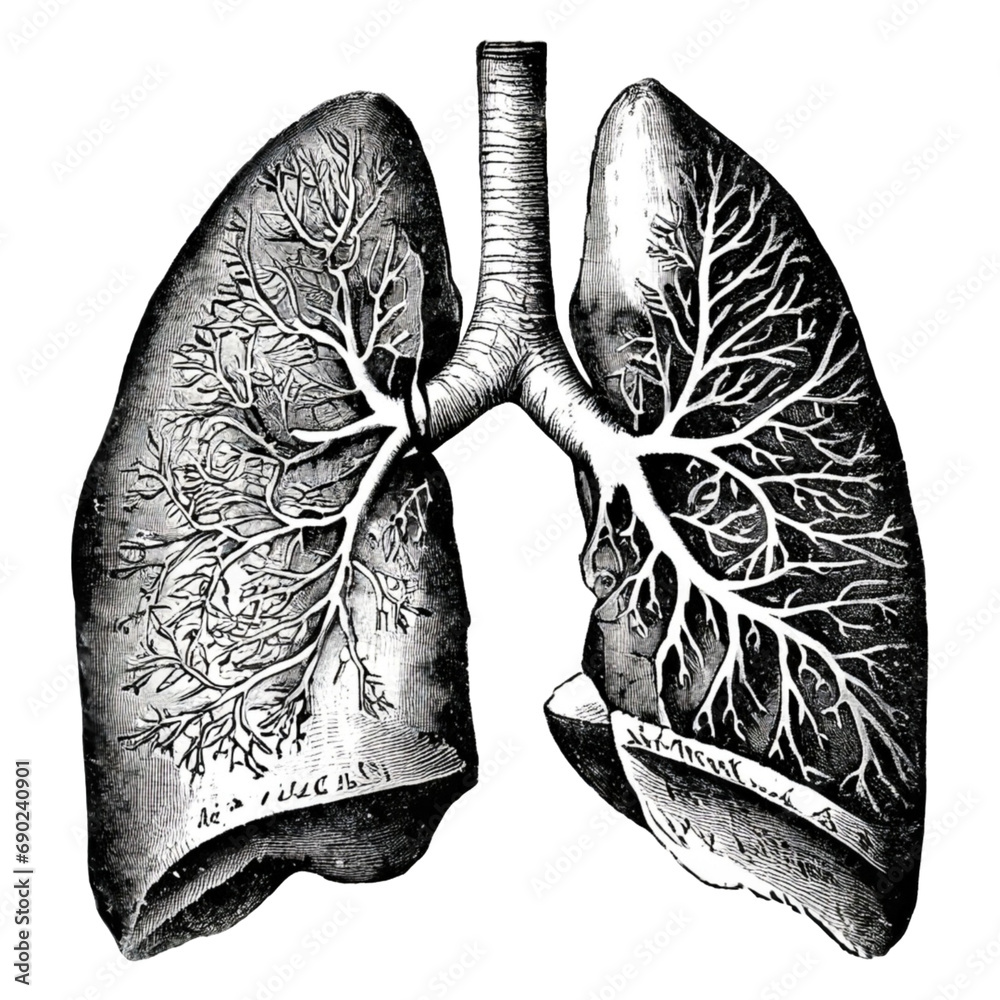 Pencil drawings reveal the complex structure of the Human Lung or ...