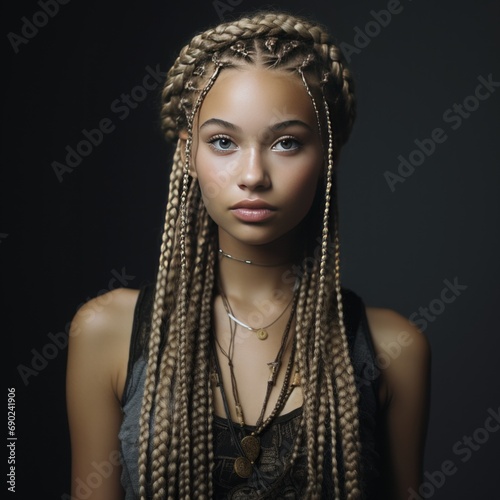 box braids white girl, portrait fotography