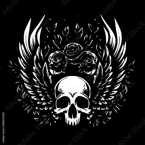 Skull | Black and White Vector illustration