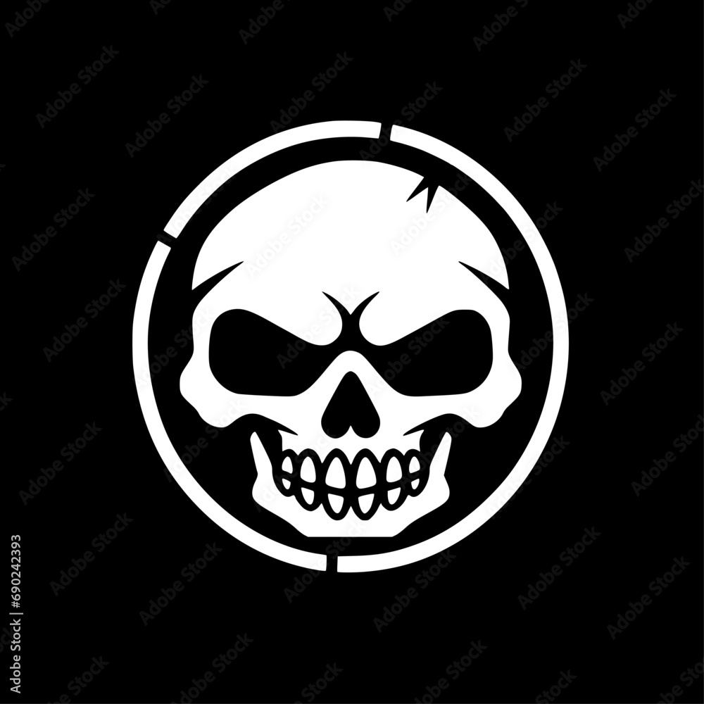 Fototapeta premium Skull | Black and White Vector illustration
