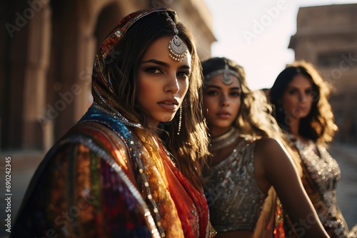 Beautiful Indian girls models in saris