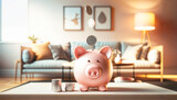 Pastel pink piggy money coins saving, financial investment and budget concept, money in the bank deposit and growth, pig hd