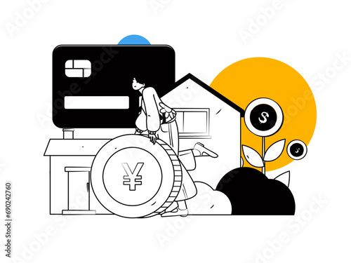 Home loan flat vector concept operation illustration
