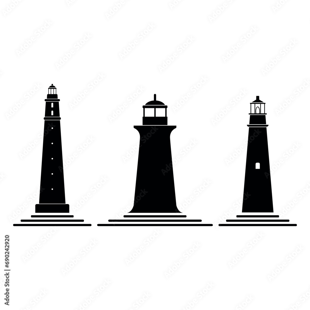lighthouse silhouette vector illustration