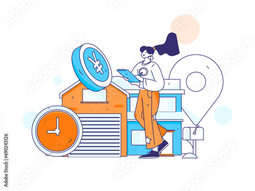 Home loan flat vector concept operation illustration
