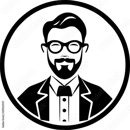 Teacher - Black and White Isolated Icon - Vector illustration
