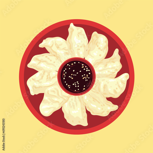 gyoza food vector illustration