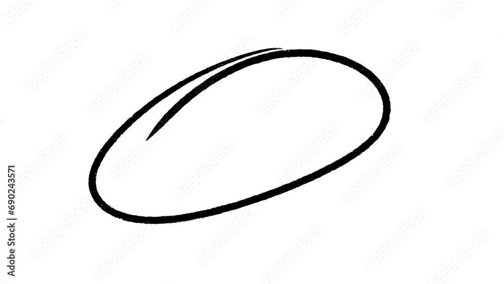 Animated doodle element. Outline circle frame Animated doodle element. Outline circle frame