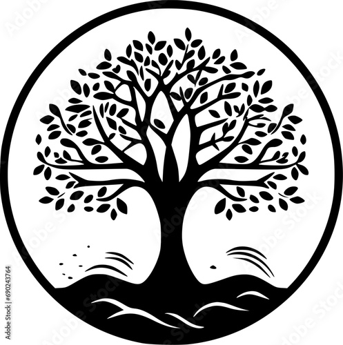 Tree | Black and White Vector illustration