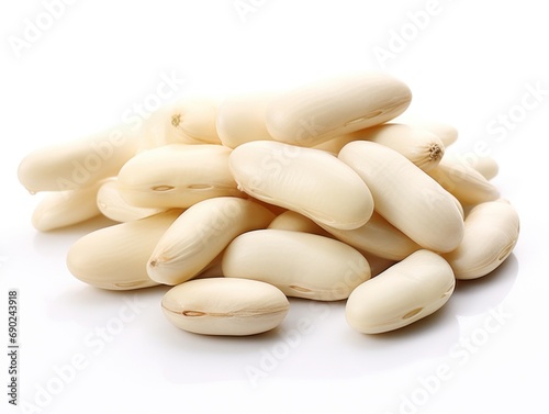 Cannellini beans isolated on white background