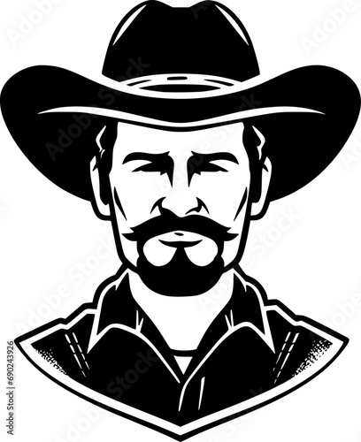 Western | Black and White Vector illustration