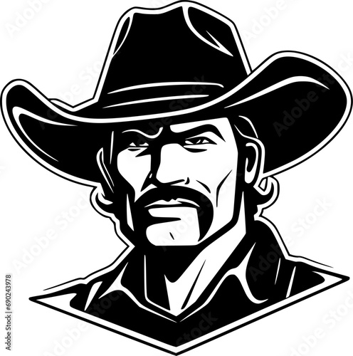 Western | Black and White Vector illustration