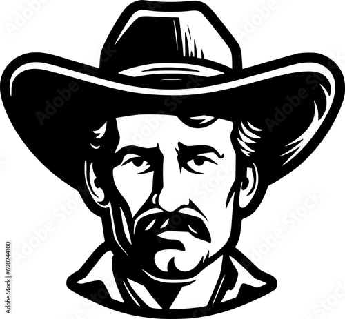 Western | Black and White Vector illustration