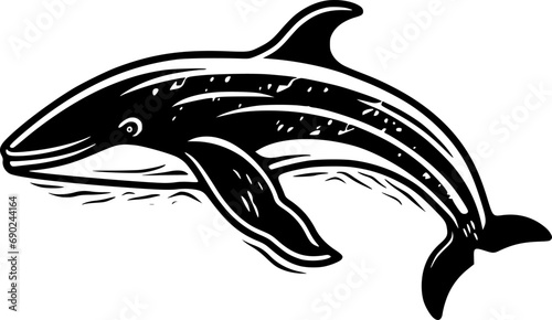 Whale - Minimalist and Flat Logo - Vector illustration