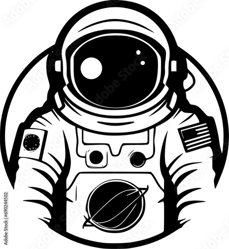 Astronaut | Black and White Vector illustration photo