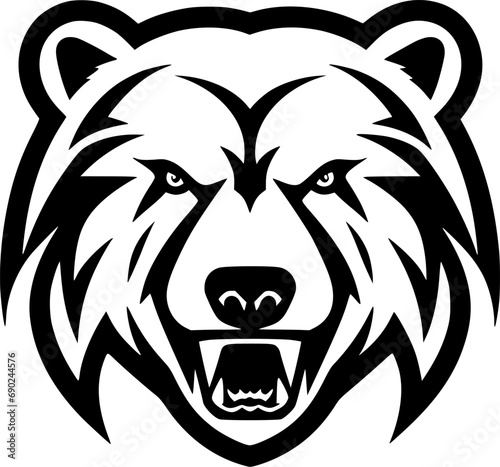 Bear | Black and White Vector illustration