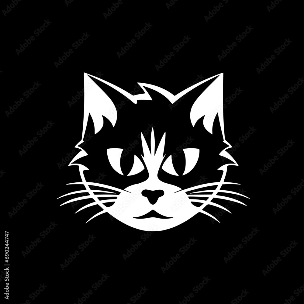 Obraz premium Cat | Black and White Vector illustration