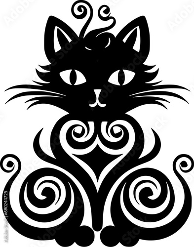 Cat - High Quality Vector Logo - Vector illustration ideal for T-shirt graphic