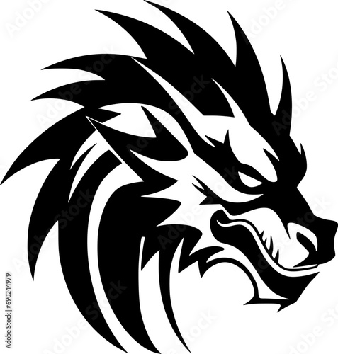 Dragon - Minimalist and Flat Logo - Vector illustration © CreativeOasis