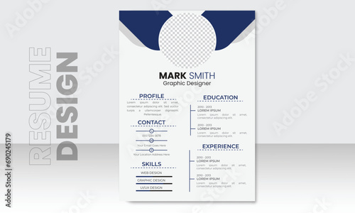  Minimalist resume cv template, professional jobs resumes.