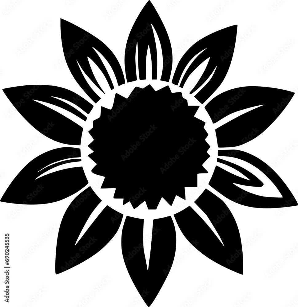 Flower | Black and White Vector illustration Flower | Black and White Vector illustration