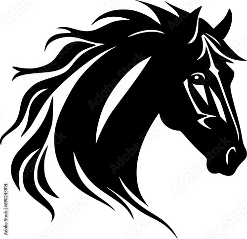 Horse - Minimalist and Flat Logo - Vector illustration