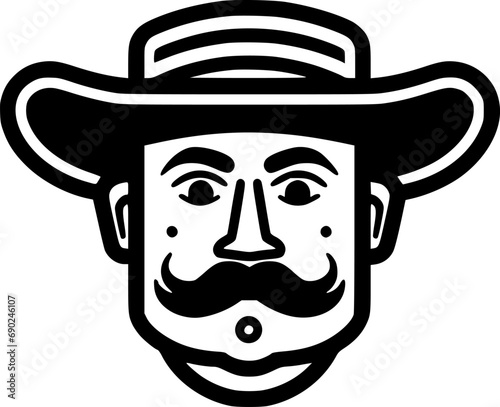 Mexican - Black and White Isolated Icon - Vector illustration
