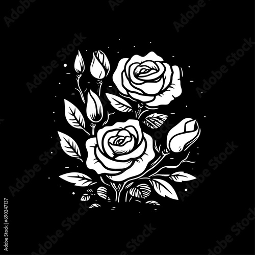 Roses | Minimalist and Simple Silhouette - Vector illustration