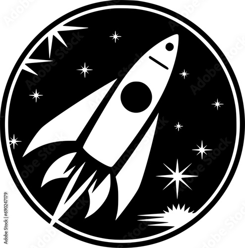 Rocket | Minimalist and Simple Silhouette - Vector illustration
