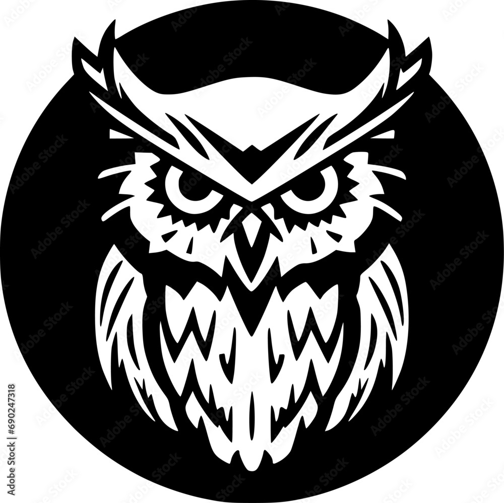 Obraz premium Owl | Minimalist and Simple Silhouette - Vector illustration
