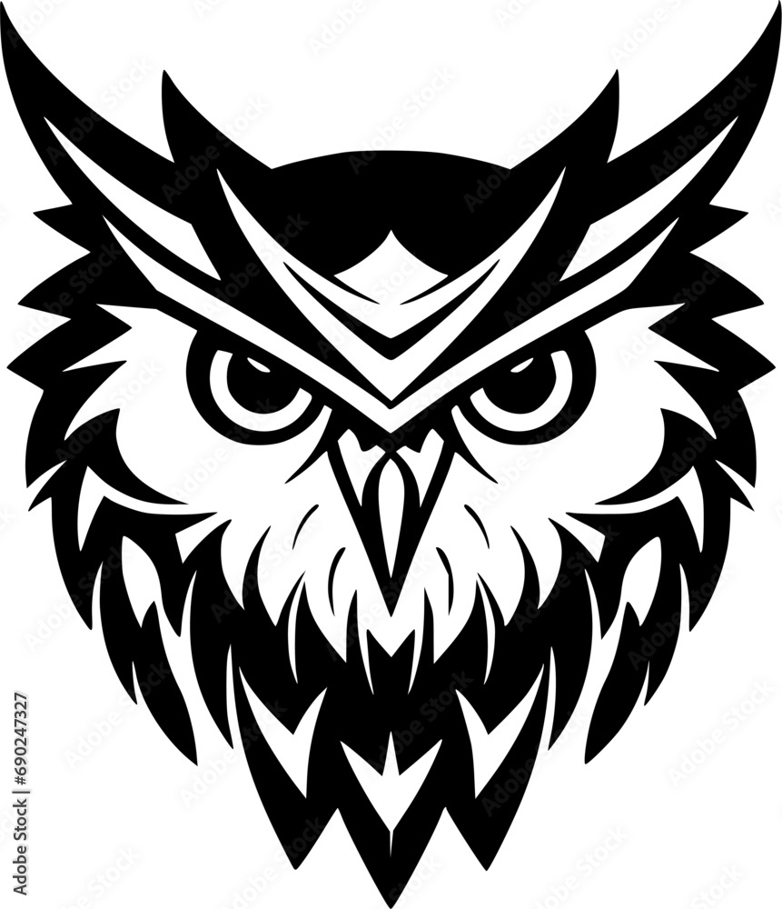 Fototapeta premium Owl | Minimalist and Simple Silhouette - Vector illustration