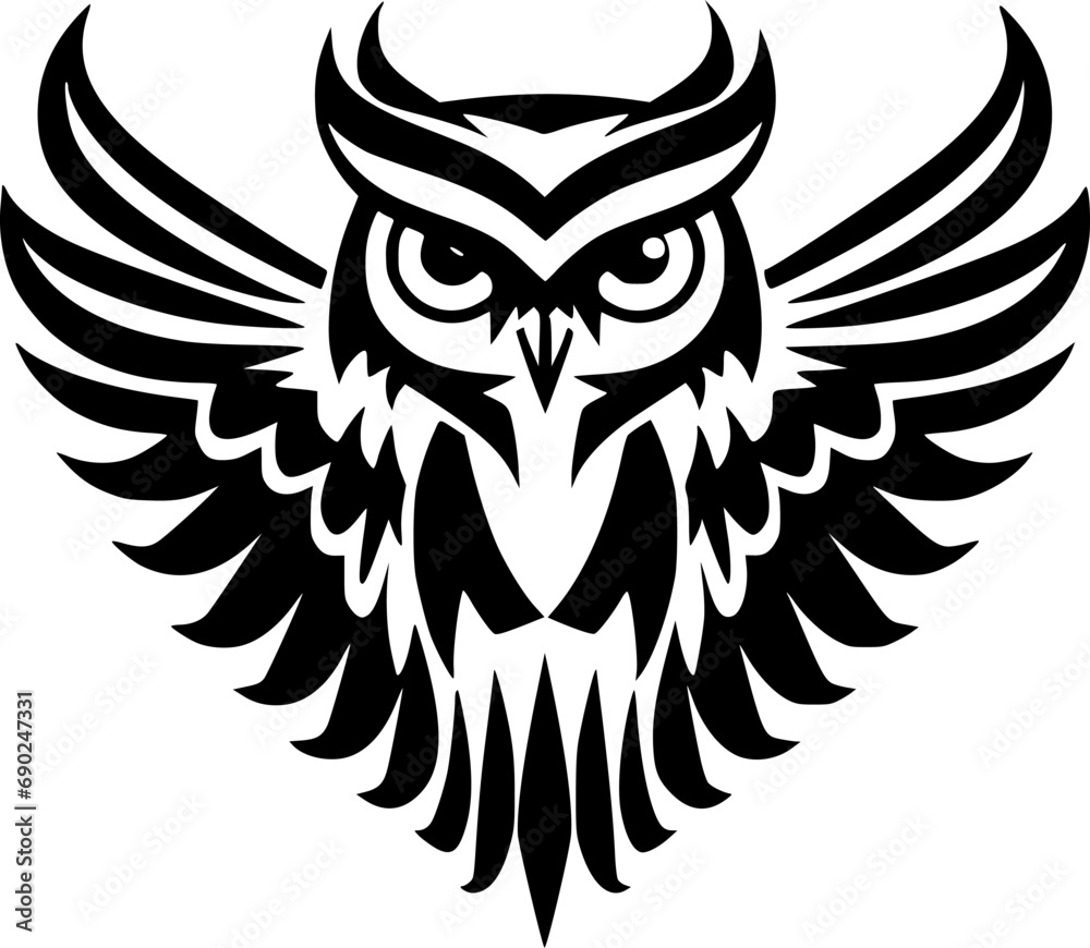 Fototapeta premium Owl | Minimalist and Simple Silhouette - Vector illustration