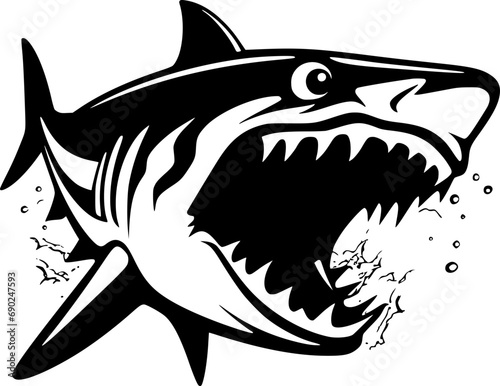 Shark - Minimalist and Flat Logo - Vector illustration