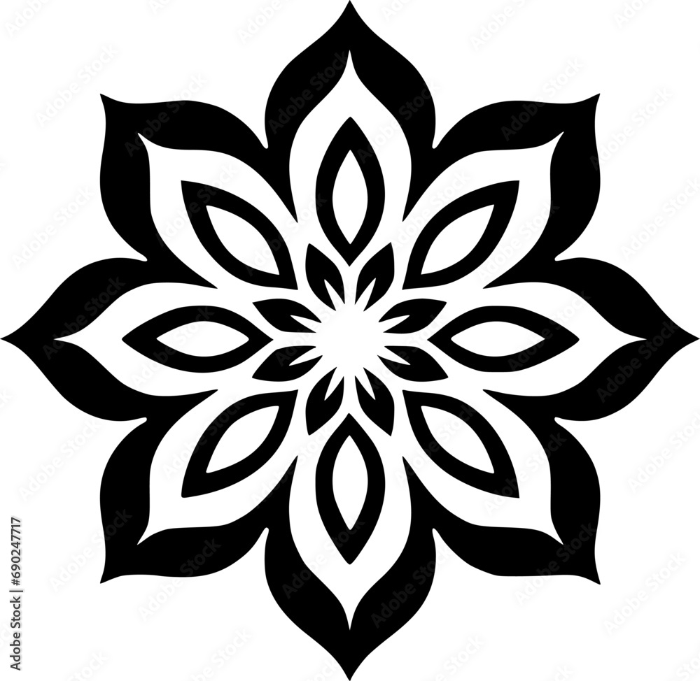 Obraz premium Mandala | Black and White Vector illustration