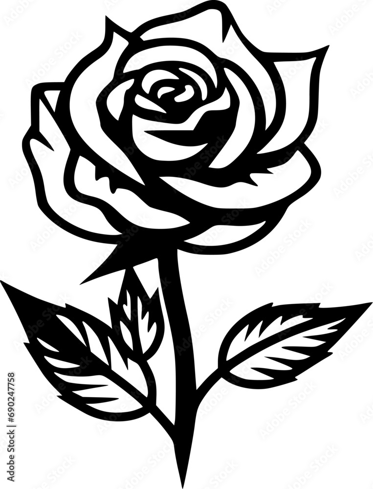 Rose | Black and White Vector illustration Rose | Black and White Vector illustration