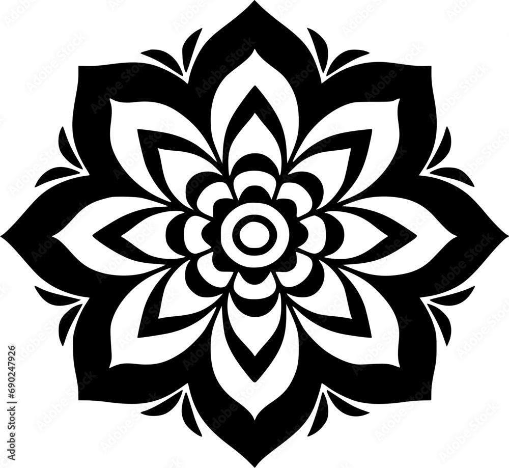 Naklejka premium Mandala | Black and White Vector illustration