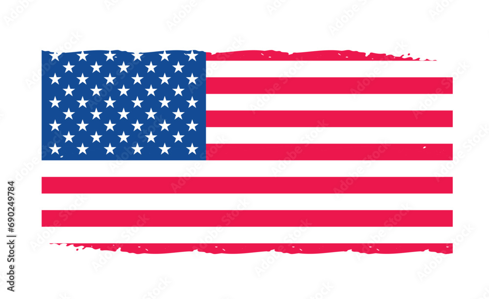 Grunge US Flag brush stroke effect or United States of America flag with watercolor paint brush strokes texture design red and blue color. grunge texture design USA Flag. vector illustration. Grunge US Flag brush stroke effect or United States of America flag with watercolor paint brush strokes texture design red and blue color. grunge texture design USA Flag. vector illustration.