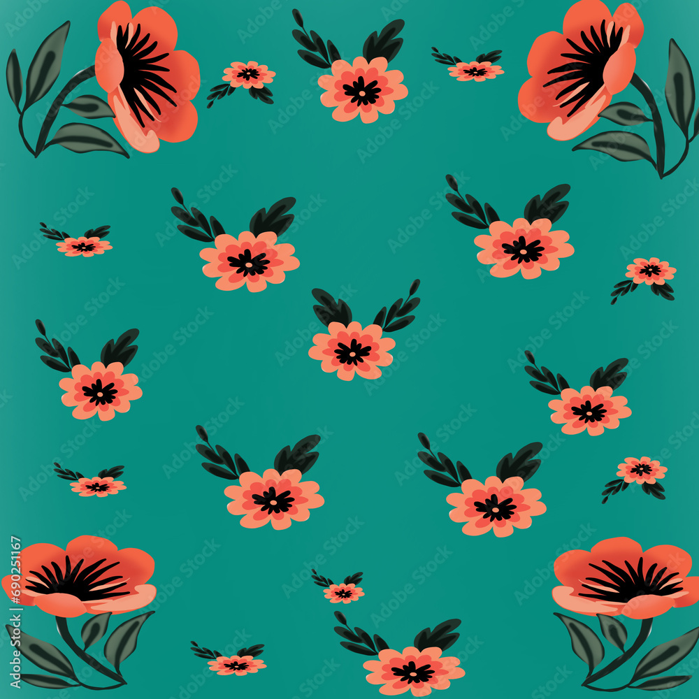 Obraz premium seamless floral pattern