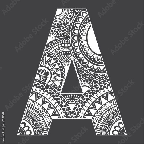 A letter Mandala  Art monogram vector design