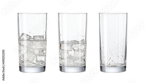 glass of water isolated on transparent background cutout