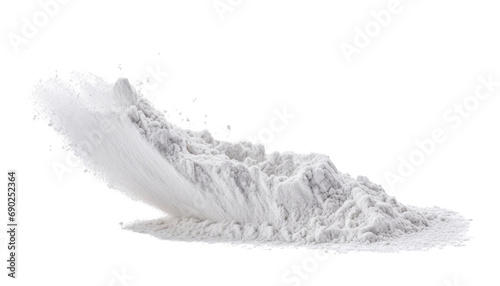 white flour or powder isolated on transparent background cutout photo