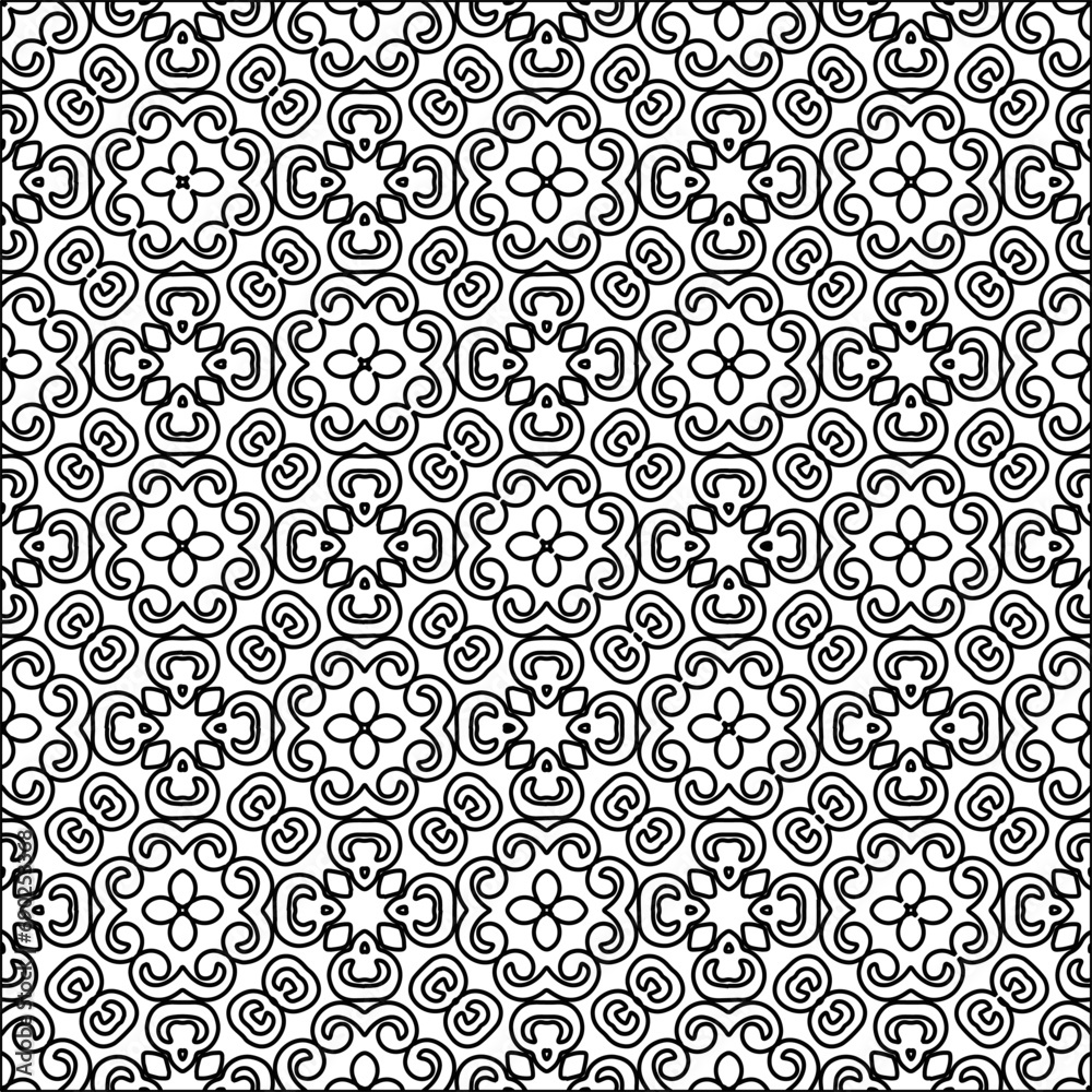 Black lines on white background.
Wallpaper with figures from lines. Abstract patterns. Black pattern for web page, textures, card, poster, fabric, textile. Monochrome design.
Black lines on white background.
Wallpaper with figures from lines. Abstract patterns. Black pattern for web page, textures, card, poster, fabric, textile. Monochrome design.