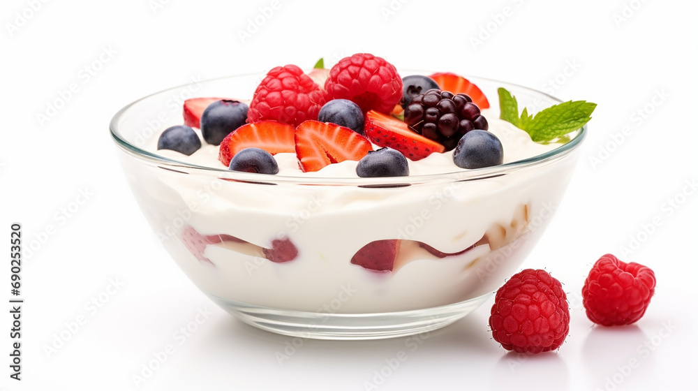 Berries with Yogurt, a Symphony of Freshness Captured by Generative AI Berries with Yogurt, a Symphony of Freshness Captured by Generative AI