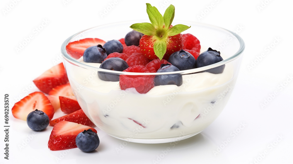 Berries with Yogurt, a Generative AI-Captured Dance of Fresh Delight Berries with Yogurt, a Generative AI-Captured Dance of Fresh Delight