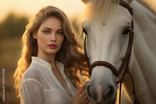 Beautiful girl with a horse