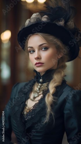 Victorian Era Elegance: Grace in Fashion © Andrii 