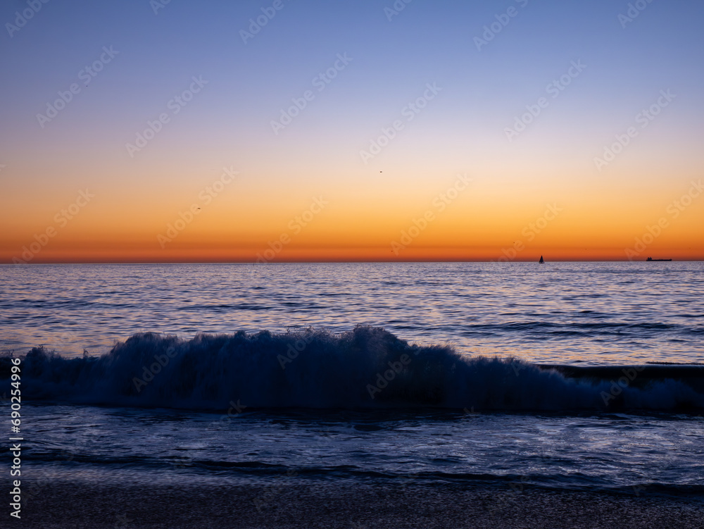 Beautiful Sunset Over the Pacific Ocean, Scenic Beach in California 22